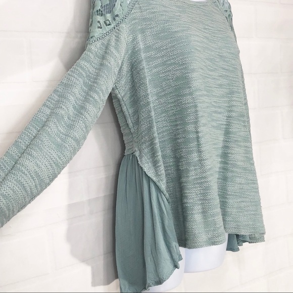 Jolt Aqua Blue Top Lace w Flowey Side Panels M - Picture 7 of 8